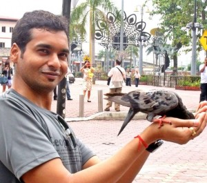 AJ with pigeon